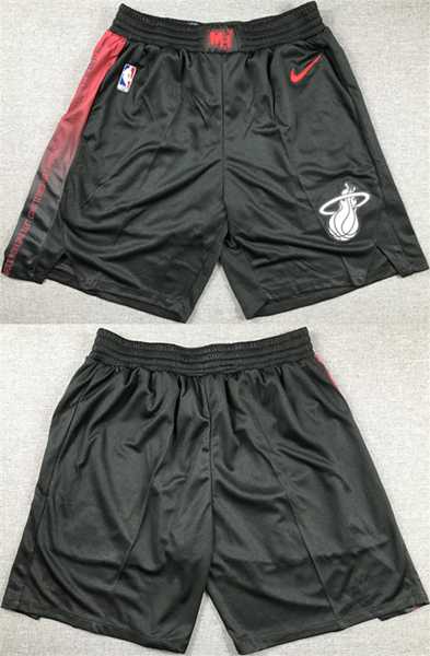 Mens Miami Heat Black Shorts (Run Small)